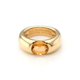 Cartier Oval Citrine 18k Yellow Gold Ring