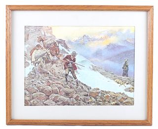 "Whose Meat" Charles M. Russell Framed Print