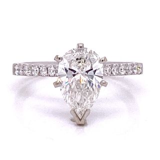 1.23ct Pear Cut Diamond Engagement Ring