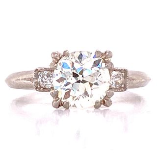 Art Deco 1.31ct Diamond Platinum Engagement Ring