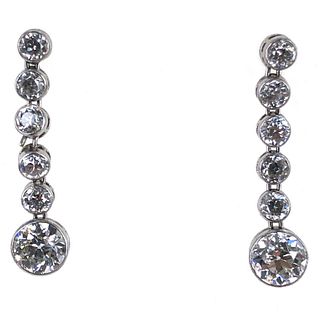 2.50ctw Diamond Deco Drop Earrings Platinum