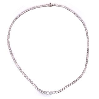 5.14ct Diamond Platinum Riviera Bezel Set Necklace