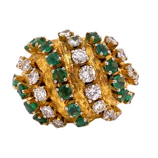 1.80ct Diamond Emerald Dome Ring
