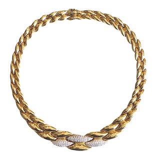 3.00ct Diamond 18 Karat Yellow Gold Link Necklace