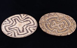 Papago Native American Hand Woven Coil Plaques