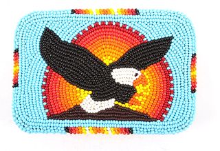 Crow Indian Trade Eagle Beaded Belt Buckle