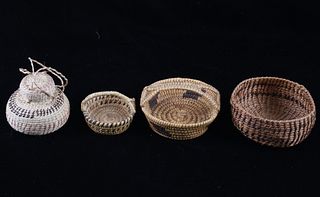 Papago Native American Hand Woven Small Baskets