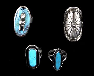 Navajo Sterling Silver & Turquoise Rings