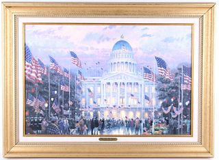 T. Kinkade Framed Print, "Flags Over The Capitol"