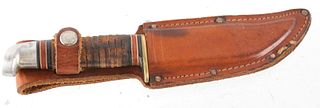 Western U.S.A. Leather Wrapped Hunting Knife