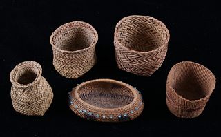 American Indian Hand Woven Small Baskets