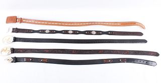 Western Decorated Leather Belt Collection