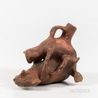 Pre-Columbian Pottery Spout Vessel