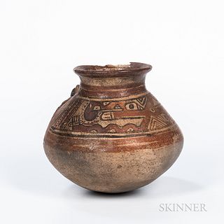 Pre-Columbian Polychrome Pottery Jar