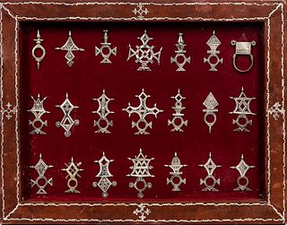 Framed Collection of Ethiopian Coptic Axum Crosses