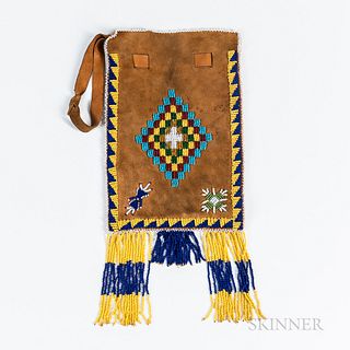 Southern Plains Beaded Soft Hide Pouch