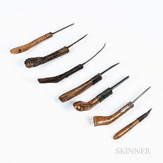 Seven Northeast Wood-handled Knives