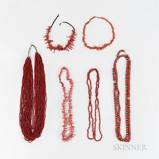 Six Contemporary Coral Necklaces