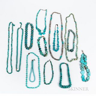 Fourteen Southwest Turquoise Necklaces
