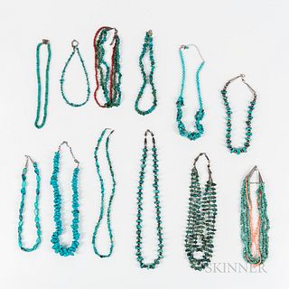 Twelve Contemporary Turquoise Necklaces