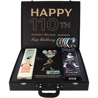 Johnny Walker. Red label y black label. Blended. Scotch Whisky. Maleta del 110 aniversario. Total de piezas: 2.
