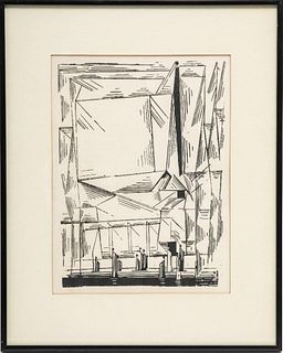 20th Century Lyonel Feininger woodblock