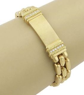 Diamond 18k Yellow Gold Chain Bracelet
