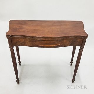 Federal Carved and Inlaid Mahogany Card Table