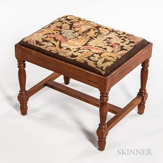 William and Mary-style Upholstered Walnut Footstool