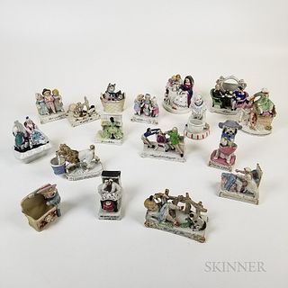 Seventeen Fairing-type Porcelain Figures and Scenes