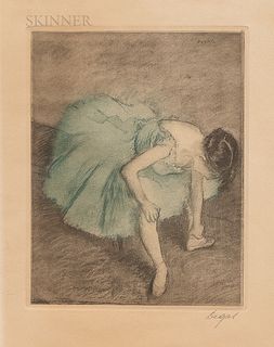After Edgar Degas (French, 1834-1917)    Dancer Adjusting her Shoe