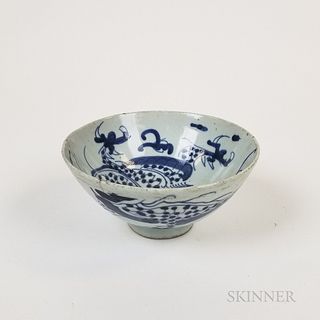 Small Chinese Blue and White Porcelain Bowl