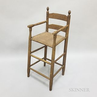 Country Turned and Painted Wood High Chair