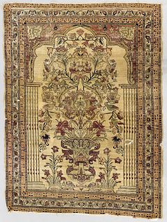 Antique Lavar Kerman Prayer Rug