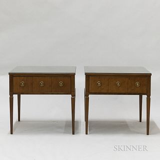 Pair of Kittinger Louis XVI-style Walnut Veneer Side Tables