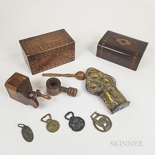 Small Group of Wood and Metal Decorative Items