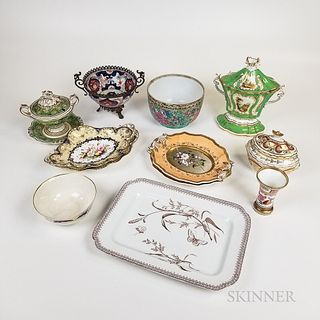Twelve Pieces of English and Chinese Export Porcelain