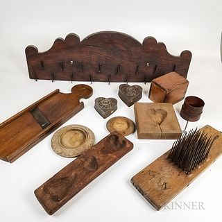 Group of Wood and Metal Domestic Items