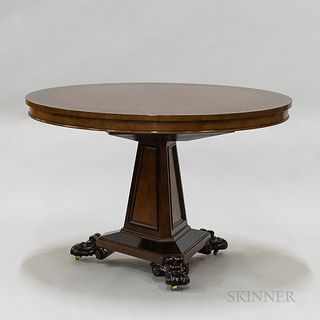 Baker William IV-style Ebonized and Mahogany Veneer Center Table