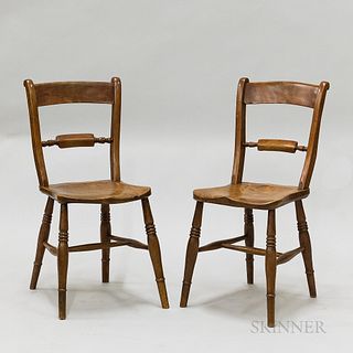 Pair of English Yewwood Side Chairs