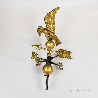 Small Molded Copper Spreadwing Eagle Weathervane and Directionals