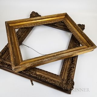 Two Gilt and Painted Gesso Frames