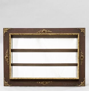 Neoclassical-style Gilt Mahogany Veneer Mirrored Hanging Shelf