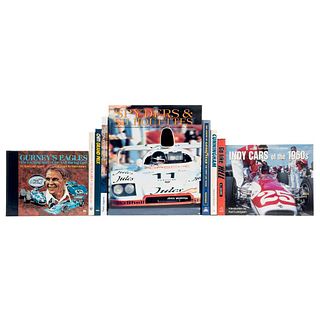 Libros sobre Automovilismo y Carreras. Spyders & Silhouettes / Chiti Gand Prix / Gurney's Eagles / The Legend of Goodyear...  Piezas: 9