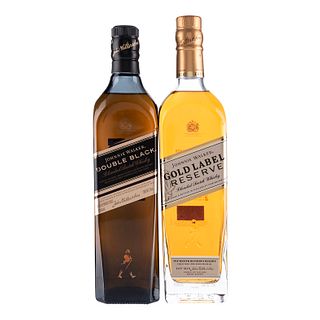 Johnnie Walker. Double black y gold label. Blended. Scotch whisky. Piezas: 2.