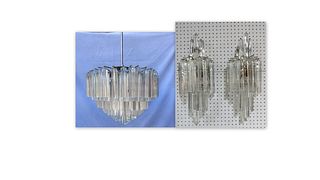 Midcentury Large Camer Chandelier And