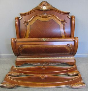 Carved Gilt Wood Bed with Ostrich Egg Insert