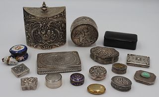 SILVER. Grouping of Small Decorative Boxes.