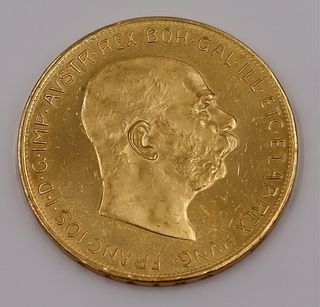COIN. Austrian 1915 100 Corona Gold Coin.