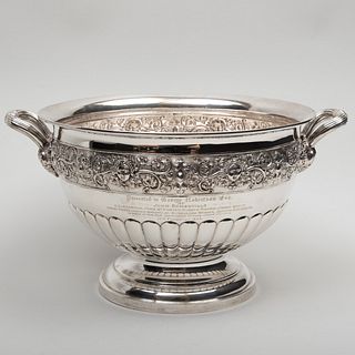 Victorian Scottish Silver Presentation Punch Bowl